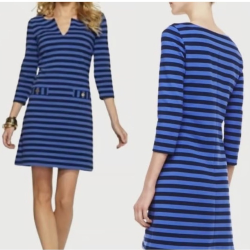 Lilly Pulitzer Charlene Dress Navy Stripe Size S
